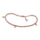 PANDORA Sparkling Tennis Pendant 14k Rose Gold Bracelet Women's Red Silver F