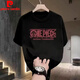 Pierre Cardin One Piece Anime Nika Luffy kurzärmelige Sommer- und Frauen-gleichzeitige T-Shirts Trendy Marke Pure Cotton 220G Vielseitige Männerkleidung Neue V1048 Black S