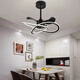 Luz de ventilador de ventilador integrado de Yunmao Luz de ventilador nórdico 2025 NUEVO RESTAURADOR DEL RESTAJE DEL RESTAJE MAESTRO LIGER LIGER CANDELIERS INTEGRADOS MODELO INVISIBLE MODELO 9227 NEGRO 60 CM-TRES COLORES INVERTER Seis engranajes seis engranajes
