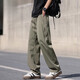 JEEP SPIRIT summer straight-leg casual pants for men loose trends and versatile icy and breathable teen sports long pants CJ6636 gray 2XL