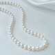 Pearl Queen S925 Silver Pearl Necklace 9-10mm Freshwater Clavicle Chain Birthday Gift for Women