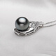 Fat Donglai same style Tahitian pearl pendant single short clavicle chain 925 silver round black mother-of-pearl necklace 12mm-13mm
