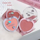 Heart-beating little blush mama-sense natural skin clear and flushed student party portable love rouge repair face 1# cream honeydew
