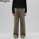 MMOPTOP trendy versatile vibe pure cotton jeans autumn and winter men's floor-length wide-leg trousers MNZK20 khaki XL