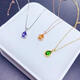 DRJEFUN new drop-shaped gemstone necklace for women 925 silver gold-plated inlaid with natural tanzanite diopside citrine pendant green diopside