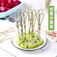Qinkai disposable creative fruit bamboo skewers and fruit forks for home cocktail art Chinese antique decorative flower skewers for commercial use 12cm upgraded scissors 100 pieces fresh bamboo fruit forks