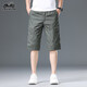 老爷车纯棉工装短裤男士夏季新薄款宽松直筒七分裤休闲运动裤子男 9859灰色 L 100-120斤