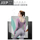JEEP SPIRIT yoga wear for women summer running Pilates quick-drying top with chest pad 2025 new fitness suit purple with chest pad long sleeve two-piece set L