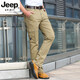 JEEP SPIRIT高端工装裤男士宽松直筒春夏季薄款户外多口袋春秋休闲裤2025新品 深灰色 9923（薄-款） 30 腰围2尺3