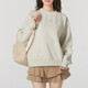 Adidas Frauensportanzug 25 Frühling Neues komfortables warmes lässiges Sweatshirt Pullover Lose Hosen zweiteilige Set JJ3568+JJ3561 L