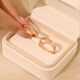 Fat Donglai's same style gold ring covered with silver, baby's breath & plain ring, couple's ring set, exquisite gift box, baby's breath rose gold + plain ring