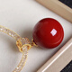 Mochen MOEYCIOR Coral Red Pendant 18k Necklace Necklace Red Necklace Pendant New Year Gift for Mother and Girlfriend Red Coral Pendant 18k Necklace Necklace Red Necklace