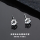 Xili S999 pure silver earrings for men, handsome and high-end single pair of earrings, men's trendy design earrings, pure silver Mobius earrings, single