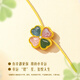China Gold (CHINA GOLD) four-leaf clover 18K gold necklace female tourmaline love pendant birthday gift for girlfriend and wife Jingsuda-18K tourmaline pendant gift silver chain