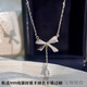 ABJB Old Phoenix 999 Pure Silver Bow Necklace Women's Light Luxury Niche Chinese Valentine's Day Gift for Girlfriend