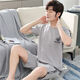Mu Fengqing Pure Cotton Pajamas Мужские летние шорты с короткими рукавами Два костюма для летней молодежи могут носить домашнюю одежду за пределами главной картинки 2013 года 9922 M 80-100