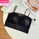 Modal Anti-Lighting Breast Covering Artifact Tube Bra Women's Thin Large Breast Showing Small Breast Anti-Lighting Breast Covering Summer Beautiful Back Pendant Elegant Black M (80-110Jin Jin is equal to 0.5kg)