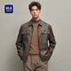 Heilan House Jacket Men's 25 New PU Leather Business Commuting Lapel Warm Jacket Men's Autumn Dark Brown Pattern T9 XL 180/96A Recommended 151~164Jin Jin equals 0.5 kg