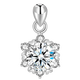 CAOXS925 silver plated 18K gold high carbon diamond love snowflake necklace women's jewelry clavicle chain pendant holiday gift high carbon snowflake diamond pendant single pendant