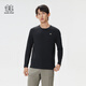 KOLON SPORT/Kolon outdoor casual clothing men's sun protection UPF50+ micro-brushed round neck long-sleeved T-shirt LHRT5AN043-BK black XL 180/100A