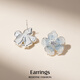 Qlady gradient blue flower earrings women's 2025 new high-end temperament earrings birthday gift for girlfriend