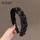 Bai Shilin rhinestone twist wide-brimmed headband 2025 new style high-end temperament high skull hairpin retro headband daily take-out fashion streamer yarn twist braided headband