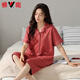 Yalu leichter Luxus neuer Pyjamas für Frauen im Sommer dünne reine Baumwolle Kurzarm Kurzheime Hosen Heimkleidung Frauen im Sommer im Freien 9898 XL [120-140jin [Jin gleich 0,5 kg]]]
