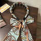 Hesi language retro printed palace flower ribbon headband tied with a hairband integrated fabric silk scarf braided hairband streamer headband orange