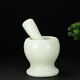 An Junsheng's natural artifact stone garlic pounder stone mortar household garlic jar press garlic press bowl pounding mortar (stone mortar + garlic hammer) fine snowflake white set fine stone mortar natural - raw ore master carving