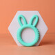 Children's Teether New Silicone Animal Rabbit Ears Teething Stick Baby Teething Toy Bracelet Blue Gray Bag Cute Rabbit Ears-Ring Teether