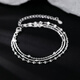 Qingyu 925 sterling silver three-layer chain bracelet bracelet with a sense of best friend niche design bracelet 925 silver three-layer chain bracelet