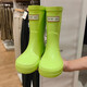 日本亲子雨鞋女新款时尚雨靴中筒水靴防水轻便子水鞋防滑轻奢胶鞋 玫红 31 码内长20厘米