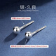 RSRDDY Old Phoenix 9999 sterling silver round bead earrings earrings for men and women with pierced ears, full silver earrings 2025 new style S999 full silver round bead earrings, Lao Fengxiang's same style, a pair of 1.5mm round bead earrings