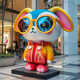 Pupan customized large-scale cartoon mascot fiberglass character animal sculpture shopping mall display outdoor landscape decoration ornaments style 3 deposit and gold drawing