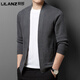 Lilang Men's Spring and Autumn New Knitted Sweater Men's Cardigan Jacket Fashion Casual Solid Color Wool Sweater Top Men Brown 23801 M 165