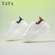 TATA thick-soled white shoes for women height-increasing sneakers for women platform shoes WN801AM4 off-white/burgundy 39
