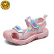 G.Duckkids kleine gelbe Ente 2025 Sommermädchen Sandalen für Mädchen mit Zehen-Anti-Kollision und Tritt Mädchen Sportschuhe Anti-Slip-Weich-Bottom-Strand 9903 Pink 26 Größe Inner Länge/16,5 cm
