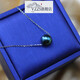VZZS light luxury natural freshwater black pearl Passepartout single pendant necklace is comparable to Tahitian sterling silver real pearl necklace Passepartout pearl pendant free sterling silver necklace 4-5mm45cm