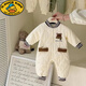 Disney (Disney) baby winter thin cotton jumpsuit for boys, stylish quilted autumn and winter rompers to keep warm when going out, plus cotton hugging clothes, royal blue 80