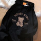 Lo Mary's new black velvet sweatshirt for female students' loose hooded jacket trendy Korean version Harajuku style pullover 1283 black spring and autumn style M
