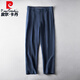 Pierre Cardin linen casual trousers men's loose thin linen viscous nine-point pants simple comfortable breathable straight pants summer mid-waist khaki L (120~140Jin Jin equals 0.5 kg)