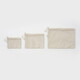 MUJI recycled polyester fiber double zipper bag storage bag beige S