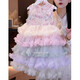 Decorated Wen Girl Princess Dress Little Girl Cake Dress Summer Dress 2025 New Sleeveless Dress Western Style Children's Puff Gauze Dress Rainbow Color Tank Top 110 cm