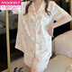 Modal summer pajamas for women ice silk short-sleeved trousers sweet peach summer thin two-piece set quality underwear FS_9905# cardigan short peach M