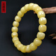 Hupai, one thing, one picture, one certificate, natural beeswax bracelet, men's and women's bucket bead bracelet, original white flower wax, no cracks, beeswax bracelet, 17.15g, 11*10mm