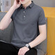Heilan Sommer einfarbig Revers Kurzarm Herren Poloshirt trendiges und vielseitiges Business Casual Kragen Halbarm T-Shirt Herren schwarz QY686 M