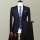 Romon-Anzug Herrenanzug professionelle formelle Verschleißgeschäfts-Herren-High-End-Marine Blue Hochzeitsbräutigam-Anzug Navy Double Button Drei-teiliges Set (Top + Weste + Hose) xs