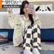 Pijama modal para mujeres en cárdigan de verano pantalones de mangas largas trajes de verano damas 2025 Nuevo dibujos animados primavera de otoño e invernal ropa ssm-3882 2xl [135-160Jin [Jin equivale a 0.5 kg]]]