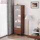MIEHONE German imported quality glass wine cabinet display cabinet small floor-to-ceiling cabinet solid wood wine cabinet liquor storage cabinet living room wall household storage rack solid wood oak color 120cm high including installation thickened back panel