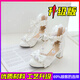 Fenziyan children's high-heeled shoes, fashionable Internet celebrity girls' Lolita catwalk shoes, starring big boys, students and princesses, white upgraded version, heel height 2.5cm 27, inner length about 17.2cm